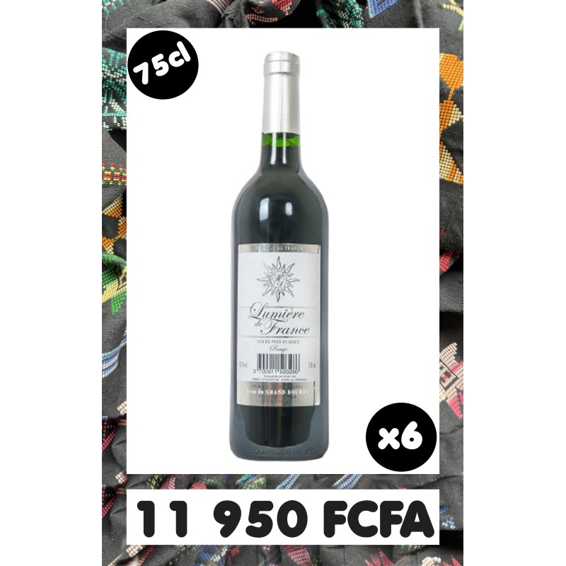 Lumiére de France Rouge 75CL Pack 6
