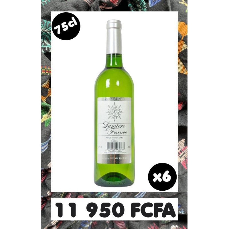Lumiére de France Blanc 75CL Pack 6